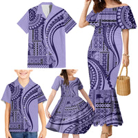 Samoa Siapo Arty Family Matching Mermaid Dress and Hawaiian Shirt Purple Style LT9 - Wonder Print Shop