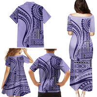 Samoa Siapo Arty Family Matching Puletasi Dress and Hawaiian Shirt Purple Style - Wonder Print Shop