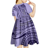 Samoa Siapo Arty Kid Short Sleeve Dress Purple Style - Wonder Print Shop