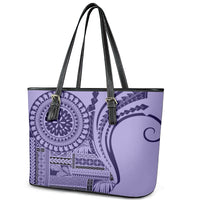 Samoa Siapo Arty Leather Tote Bag Purple Style - Wonder Print Shop