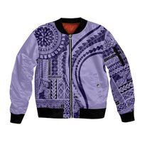 Samoa Siapo Arty Sleeve Zip Bomber Jacket Purple Style - Wonder Print Shop