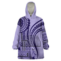 Samoa Siapo Arty Wearable Blanket Hoodie Purple Style - Wonder Print Shop