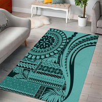 Samoa Siapo Arty Area Rug Turquoise Style LT9 - Wonder Print Shop