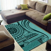 Samoa Siapo Arty Area Rug Turquoise Style LT9 - Wonder Print Shop