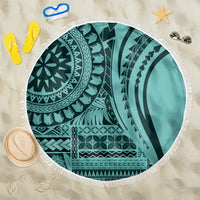 Samoa Siapo Arty Beach Blanket Turquoise Style LT9 - Wonder Print Shop