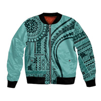Samoa Siapo Arty Bomber Jacket Turquoise Style LT9 - Wonder Print Shop