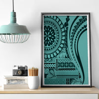 Samoa Siapo Arty Canvas Wall Art Turquoise Style LT9 - Wonder Print Shop