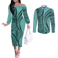 samoa-siapo-arty-couples-matching-off-the-shoulder-long-sleeve-dress-and-long-sleeve-button-shirt-turquoise-style