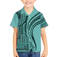 Samoa Siapo Arty Hawaiian Shirt Turquoise Style - Wonder Print Shop