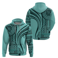 Samoa Siapo Arty Hoodie Turquoise Style - Wonder Print Shop