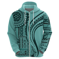 Samoa Siapo Arty Hoodie Turquoise Style - Wonder Print Shop
