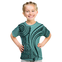 Samoa Siapo Arty Kid T Shirt Turquoise Style - Wonder Print Shop
