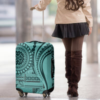 Samoa Siapo Arty Luggage Cover Turquoise Style - Wonder Print Shop