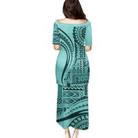 Samoa Siapo Arty Puletasi Turquoise Style - Wonder Print Shop