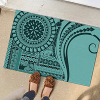 Samoa Siapo Arty Rubber Doormat Turquoise Style - Wonder Print Shop