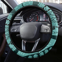 Samoa Siapo Arty Steering Wheel Cover Turquoise Style - Wonder Print Shop