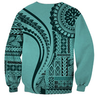 Samoa Siapo Arty Sweatshirt Turquoise Style - Wonder Print Shop