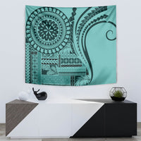 Samoa Siapo Arty Tapestry Turquoise Style - Wonder Print Shop