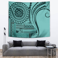 Samoa Siapo Arty Tapestry Turquoise Style - Wonder Print Shop