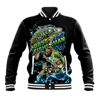 Bass Fishing Fisherman Baseball Jacket Big Mouth Boat - Wonder Print Shop