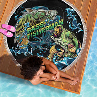 Bass Fishing Fisherman Beach Blanket Big Mouth Boat - Wonder Print Shop