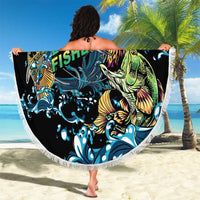 Bass Fishing Fisherman Beach Blanket Big Mouth Boat - Wonder Print Shop