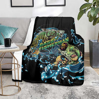 Bass Fishing Fisherman Blanket Big Mouth Boat - Wonder Print Shop
