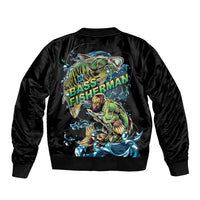 Bass Fishing Fisherman Bomber Jacket Big Mouth Boat - Wonder Print Shop
