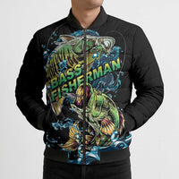 Bass Fishing Fisherman Bomber Puffer Jacket Big Mouth Boat - Wonder Print Shop