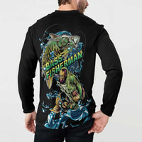 Bass Fishing Fisherman Button Sweatshirt Big Mouth Boat - Wonder Print Shop