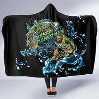 Bass Fishing Fisherman Hooded Blanket Big Mouth Boat - Wonder Print Shop