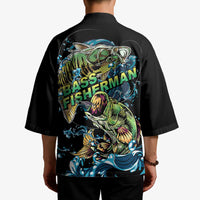 Bass Fishing Fisherman Kimono Big Mouth Boat - Wonder Print Shop