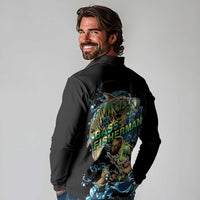 Bass Fishing Fisherman Long Sleeve Polo Shirt Big Mouth Boat - Wonder Print Shop