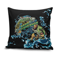 Bass Fishing Fisherman Pillow Cover Big Mouth Boat - Wonder Print Shop