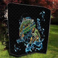 Bass Fishing Fisherman Quilt Big Mouth Boat - Wonder Print Shop