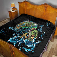 Bass Fishing Fisherman Quilt Big Mouth Boat - Wonder Print Shop