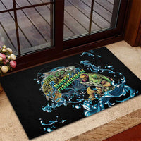 Bass Fishing Fisherman Rubber Doormat Big Mouth Boat - Wonder Print Shop