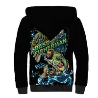 Bass Fishing Fisherman Sherpa Hoodie Big Mouth Boat - Wonder Print Shop