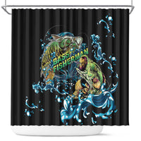Bass Fishing Fisherman Shower Curtain Big Mouth Boat - Wonder Print Shop