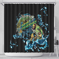 Bass Fishing Fisherman Shower Curtain Big Mouth Boat - Wonder Print Shop
