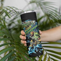 Bass Fishing Fisherman Skinny Tumbler Big Mouth Boat - Wonder Print Shop