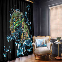 Bass Fishing Fisherman Window Curtain Big Mouth Boat - Wonder Print Shop