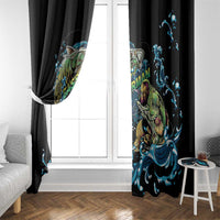 Bass Fishing Fisherman Window Curtain Big Mouth Boat - Wonder Print Shop