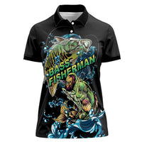 Bass Fishing Fisherman Women Polo Shirt Big Mouth Boat - Wonder Print Shop