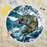 Bass Fishing Fisherman Beach Blanket Fish Sport Largemouth - Wonder Print Shop
