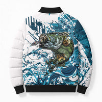 Bass Fishing Fisherman Bomber Puffer Jacket Fish Sport Largemouth - Wonder Print Shop