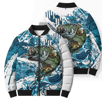 Bass Fishing Fisherman Bomber Puffer Jacket Fish Sport Largemouth - Wonder Print Shop