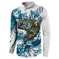 Bass Fishing Fisherman Button Sweatshirt Fish Sport Largemouth - Wonder Print Shop