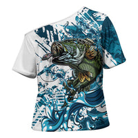 Bass Fishing Fisherman Cross Shoulder Shirt Fish Sport Largemouth - Wonder Print Shop