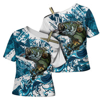 Bass Fishing Fisherman Cross Shoulder Shirt Fish Sport Largemouth - Wonder Print Shop